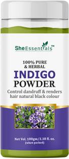 She Essentials Indigo Powder For Natural Black Hair Color , Blue