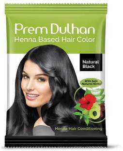 Prem Dulhan Natural Black Hair Colour Pack of 10 , Natural Black