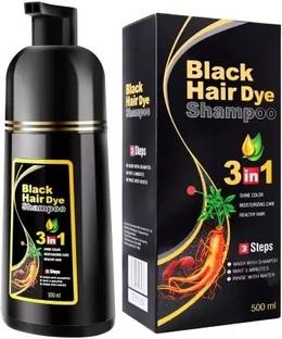 zemglam 3 in 1 Hair Dye Shampoo for Women & Men 100% Coverage Shampoo Dye , Black
