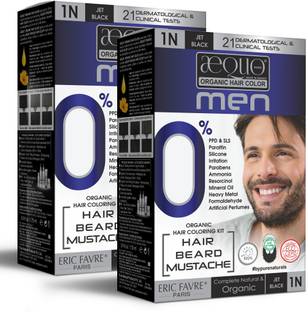 Aequo Organic Permanent Hair Color, Men 1N Jet Black, 170ml (pack of 2) , Jet Black