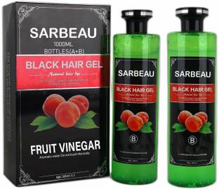 Sarbeau Natural Fruit Vinegar Hair Color for Men & Women 1000ml(Black)_C_166 , Black