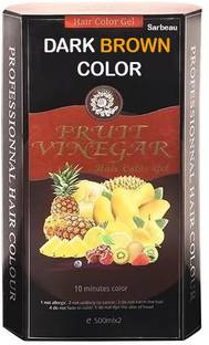 Sarbeau Fruit Vinegar Hair Colour Gel, Ammonia-Free, 500ml x 2, , Dark Brown