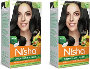 Nisha Creme Hair Colour 1 NATURAL BLACK , NATURAL BLACK 1