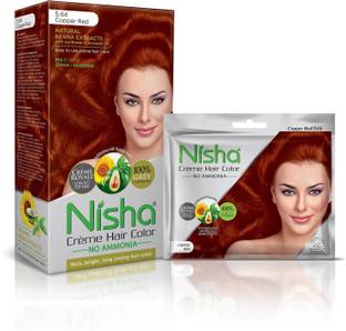 Nisha Color Combo Pack of Copper Red 120gm Jumbo + 40gm Sachet Pack , 5.64 Copper Red