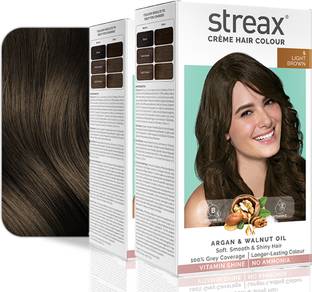 Streax Cream Hair Colour-Pack of 2 ,140 ml , Light Brown No-5