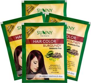 Sunny Herbals HAIR COLOR BURGUNDY (Pack of 4) , BURGUNDY