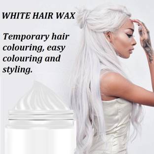 GABBU Color Hair Wax - Natural Temporary Color Mud Hair Dye Cream Styling Washable Dye , WHITE