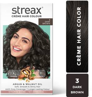 Streax Cream Hair Colour Dark Brown No-3 140ML , Dark Brown