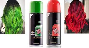 Latixmat Multi color Hair Color Spray , GREEN, RED