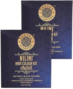 shesha ayurveda combo Ayurveda Nilini Hair Colour - 100% Ayurvedic, Natural Colour Black pack 2 , black