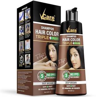 Vcare Shampoo Hair Color Shampoo 180ml for Women and Men Only 5-Minute Hair Dye Kit , Brown