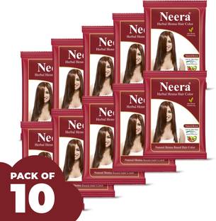 Neera Herbal Natural Hair Color 15 gm Long Lasting Dye (Pack-10) , Herbal Henna hair Color