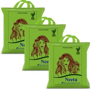Neeta 100% Natural Henna Powder for Hair Colour and Hair Growth 250g Each (Pack of 3) , Natural Brown