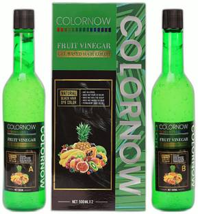 Colornow Fruit Vinegar Hair Color for Men & Women Natural Black,500x2ml_C_128 , Natural Black