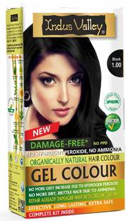 Indus Valley Damage Free Gel Hair Colour Black 100 Grey Coverage Color