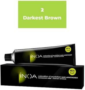 KERASTASE INOA Color 2 Darkest Brown 60Ml + Developer 20 Vol 90Ml , Barkest Brown