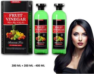 Essensity Fruit Vinegar Ammonia Free Gel Based Hair Color Colour Dye 200+200-400 ML - C , Natural Black