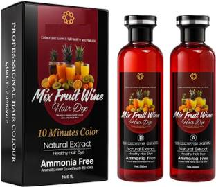 Essensity Fruit Vinegar Ammonia Free 10 Minutes Gel Based Hair Color Colour Dye 200 ML - A , Mix Fruit Wine - Black