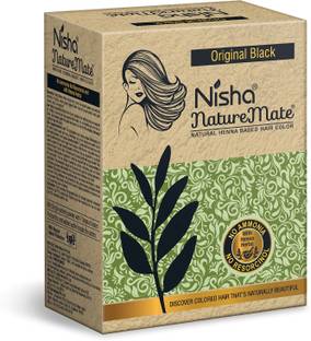 Nisha Nature Mate Natural Henna Powder For Hair Color 60 gm each (Pack OF 1) , Natural Black