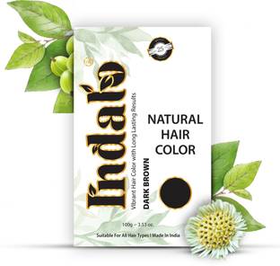 Indalo Natural Hair Color| With Natural Ingredient Ammonia-Free -100g , Dark Brown