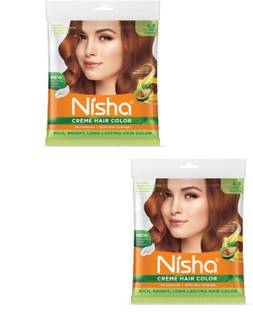 Nisha Creme Hair Color Pouch 40 gm ,Golden Brown (Pack OF 2) , Golden Brown