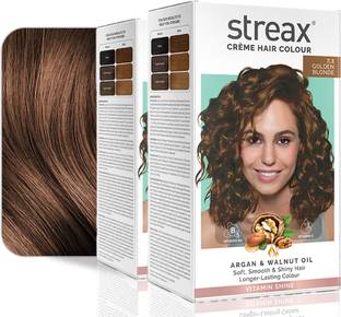 Streax Cream Hair Colour-Pack of 2 ,140 ml , Golden Blonde No-7.3