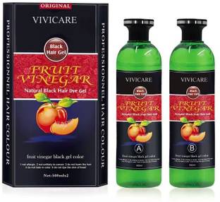 BEAUTE BLANC New Fruit Vinegar Black Gel Colour (2 Bottle) , BLACK
