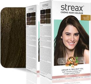 Streax Cream Hair Colour-Pack of 2 ,140 ml , Golden Brown No-4.3