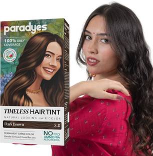 Paradyes Mini Dark Brown Timeless Permanent Crème Hair Colour for Complete Grey Coverage , Dark Brown