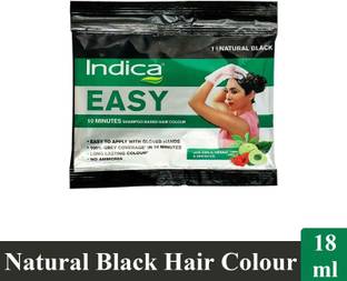 Indica Shampoo Based 1 Natural Black Hair Colour (18ml) , Natural Black