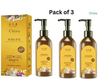 CHIWA Hair Color Shampoo – Black Natural Shine & Full Grey Coverage , Black