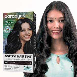 Paradyes Natural Black Timeless Permanent Crème Hair Colour for Complete Grey Coverage , Natural Black