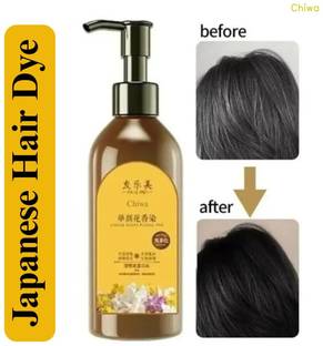 CHIWA New Japanese Brilliant Black Hair Color Shampoo with Instant Result , Black