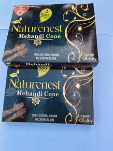 NatureNest Mehendi Cone Henna Temporary Tettoo Mehendi (Pack of 24 Cone) Natural Mehendi , brown