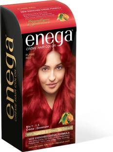 enega Cream hair color (150 ml/each) superior quality with Argan Oil & Green Tea extract Cream smooth care for your precious hair! Flame Red (Pack of 1) Hair Color , Flame Red