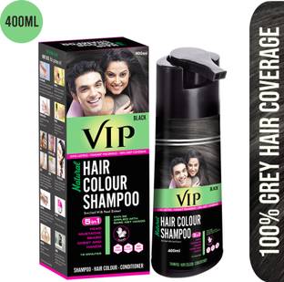 VIP Hair Color Shampo, 400ml , Black