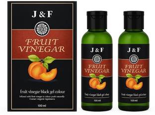 J & F Fruit vinegar Black Gel Hair Colour Natural Shine Ammonia Free 100 ml x 2 , Black