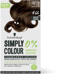 Schwarzkopf Simply Colour Permanent Hair Colour For 100% Grey Coverage - 4.65 Mocha Brown , 4.65 Chestnut Brown