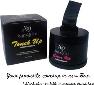 AuraQuint Cover-Up Hair Powder - Black, Covers Grey Roots & Bald Spots, Matte Finish, 4gm , Black