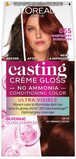 L'Oréal Paris Casting Creme Gloss With Glycolic Gloss Complex , 665 Raspberry Burgundy