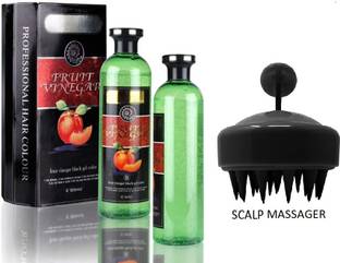 URBANBEAUTEBLANC Fruit vinegar natural black hair color shampoo massager , NATURAL BLACK