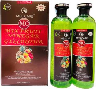 Miss Care Professional Dark Brown Mix Fruit Vinegar Gel Colour Ammonia Free (1000ml) , Dark Brown
