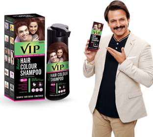 VIP HAIR COLOUR SHAMPOO BROWN 180ML , Brown , BROWN
