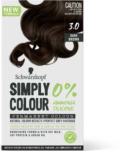 Schwarzkopf Simply Colour Permanent Hair Colour For 100% Grey Coverage - 3.00 Dark Brown , Dark brown