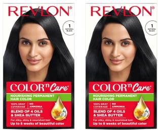 Revlon Color N Care Permanent Hair Color Cream 107.5 ml x 2 , 1 Natural Black