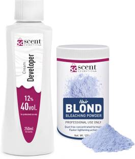 ScentCosmetics Blonder & Developer, Hair Highlight Powder & Cream , Golden Shade