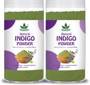 Havintha Natural Powder (Indigofera Tinctoria) for Hair, Pure and Herbal for Natural Hair Colorant Black/Brown Hair & Beard Dye/Color (500 Gm) , Indigo