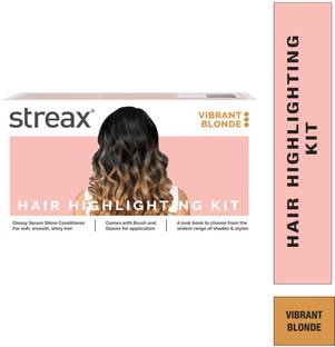 Streax Hair Colour Highlight Kit , Hair Colour for Women, DIY Application, 220g , Vibrant Blonde