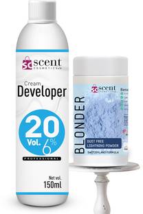 ScentCosmetics Hair Lightening Bleaching Powder FREE Developer , (6% 20volume) Blond Look