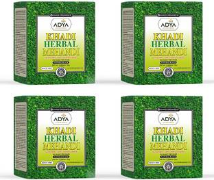 khadi ORGANIQUE Black Mehndi Henna Powder for Black� Color and Growth Pack of 4